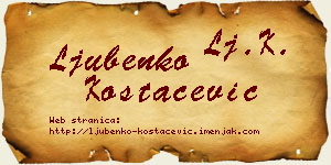 Ljubenko Kostačević vizit kartica